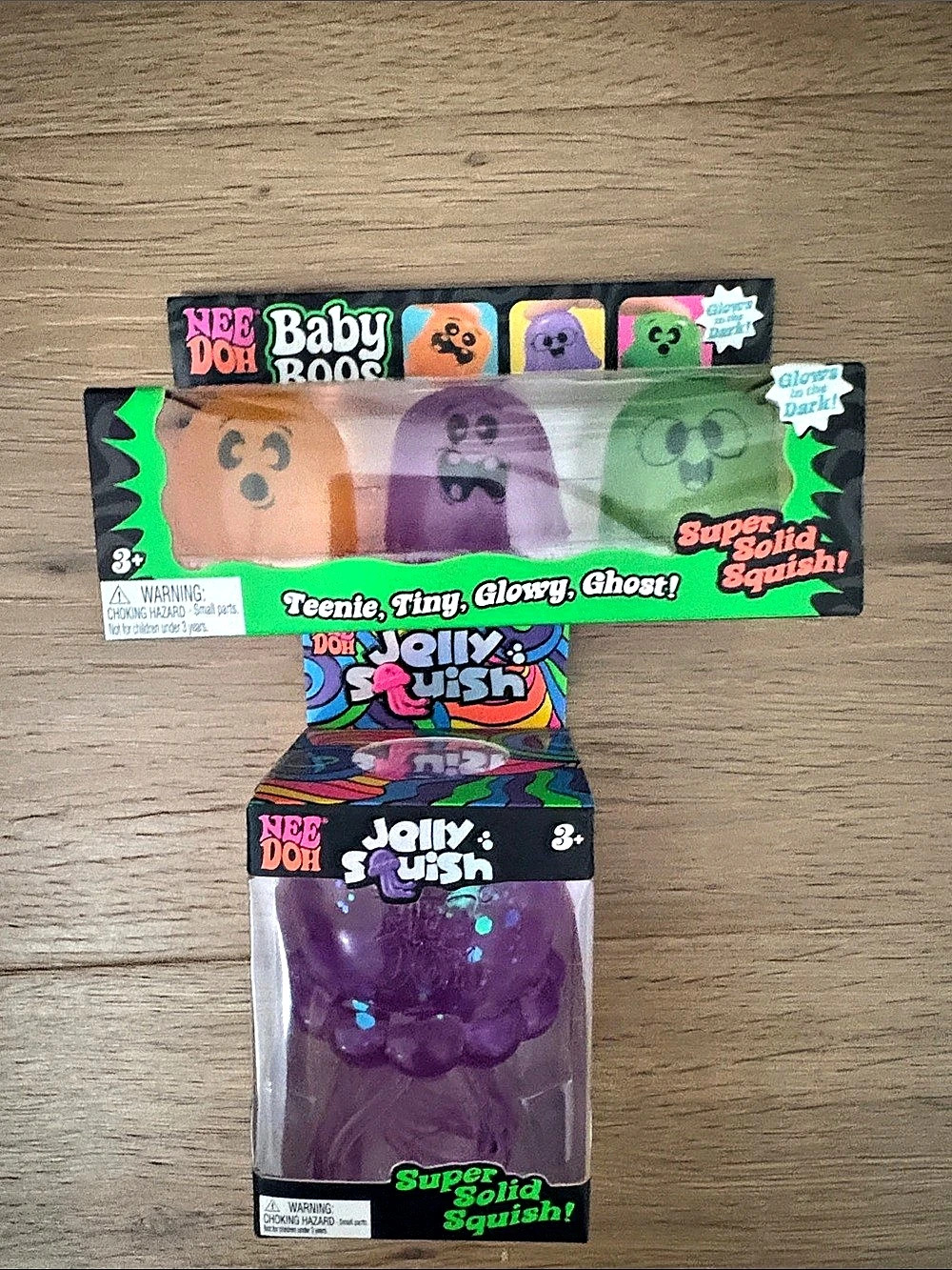 NeeDoh Baby Boos & Jelly Squish Bundle Purple & Multicolor. Fast safe ship. Vira